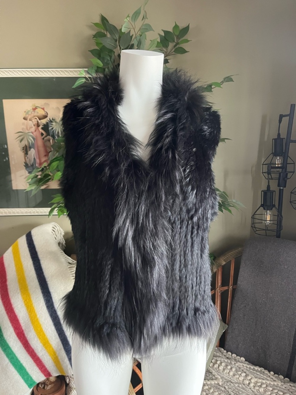NC Denmark Anna Fur Vest in Black - Picture 5 of 6